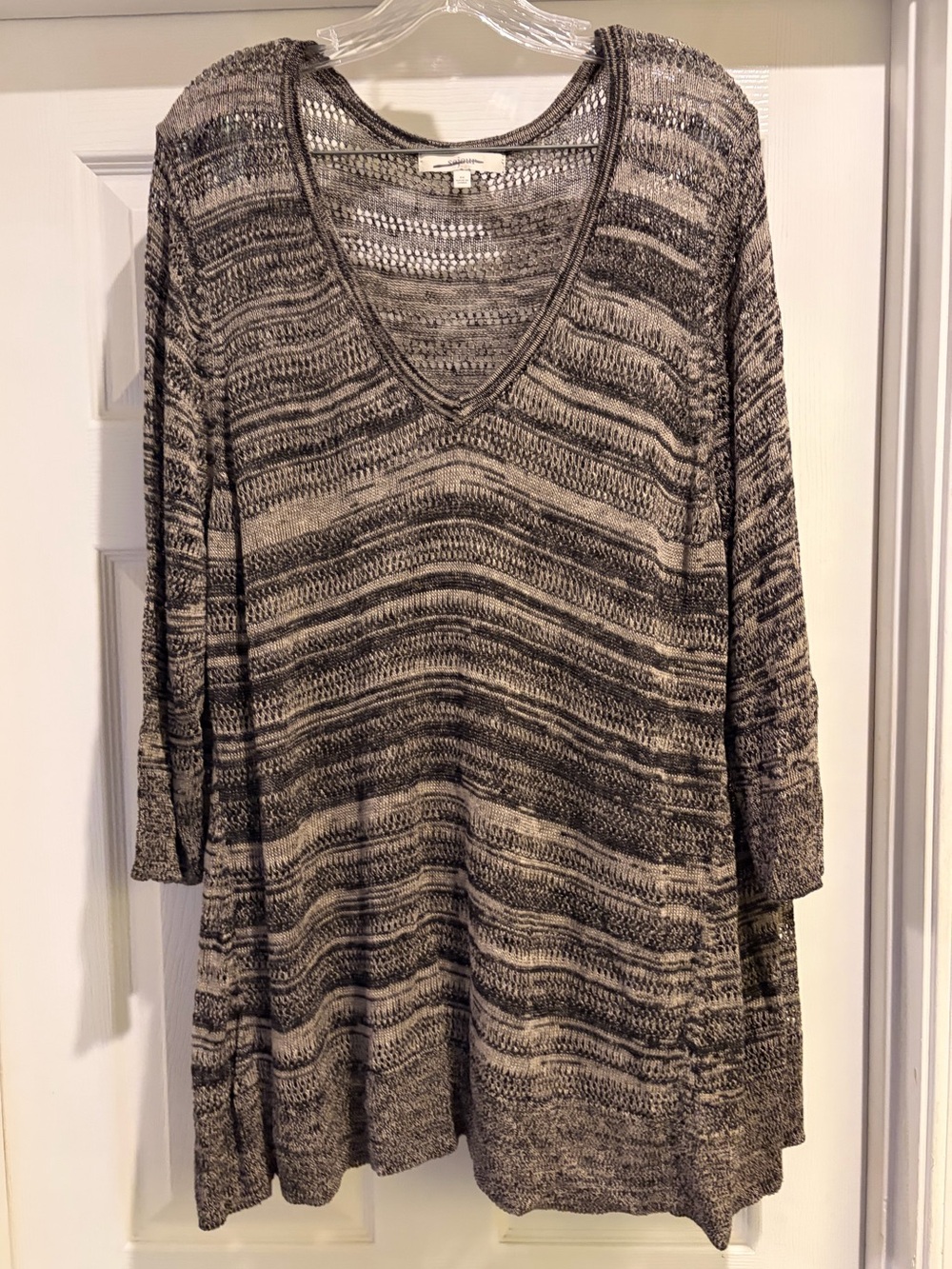 Sejour Brown and Black Striped Sweater Size 3X